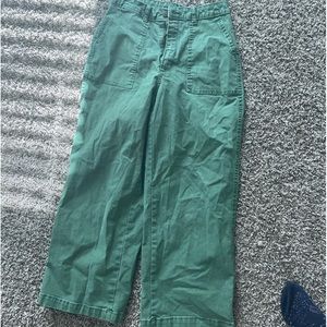 Green flared pants